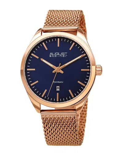 August Steiner Men's Stainless Steel Mesh Watch In Gold
