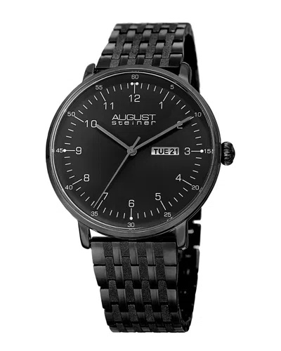 August Steiner Men's Stainless Steel Watch In Black