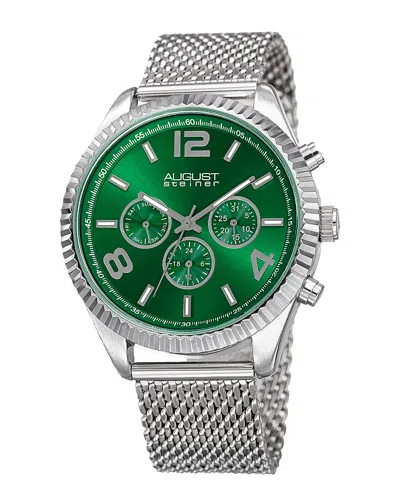 August Steiner Men's Stainless Steel Watch In Green