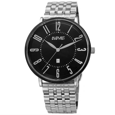 August Steiner Quartz Black Dial Men's Watch As8257ssbk In Metallic