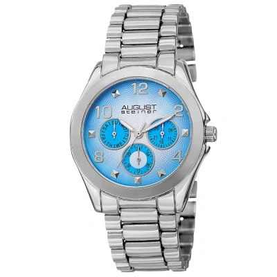 August Steiner Quartz Blue Dial Ladies Watch As8150ss In Metallic