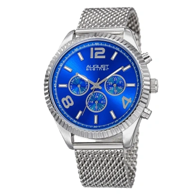 August Steiner Quartz Blue Dial Men's Watch As8196ssbu In Metallic