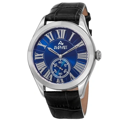 August Steiner Quartz Blue Dial Men's Watch As8203ssbu In Black