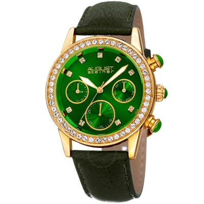 August Steiner Quartz Crystal Green Dial Ladies Watch As8236gn