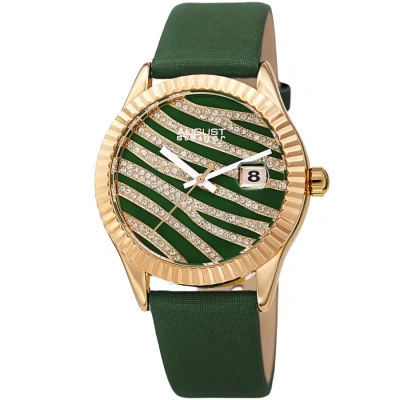 August Steiner Quartz Green And Gold Dial Ladies Watch As8275gn