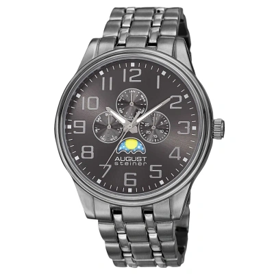August Steiner Quartz Grey Dial Men's Watch As8174bk In Gray