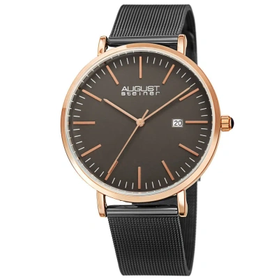 August Steiner Quartz Grey Dial Men's Watch As8283gnr In Brown