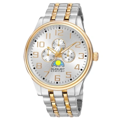 August Steiner Quartz Multi-function Silver Dial Men's Watch As8174ttg In Gold