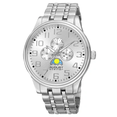August Steiner Quartz Silver Dial Men's Watch As8174ss In Metallic