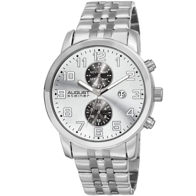 August Steiner Quartz Silver Dial Men's Watch As8175ss In Metallic