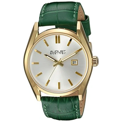 August Steiner Silver Dial Green Leather Ladies Watch As8221gn