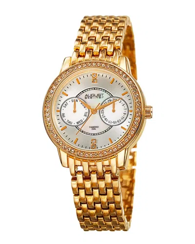 August Steiner Women's Diamond Accent Alloy Watch In Gold
