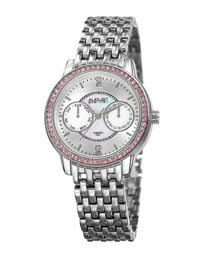 August Steiner Women's Alloy Diamond Watch In White