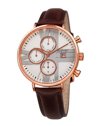 August Steiner Women's Leather Watch In Brown