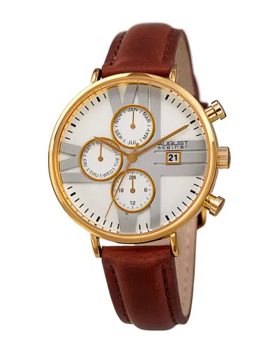 August Steiner Women's Leather Watch In Gold