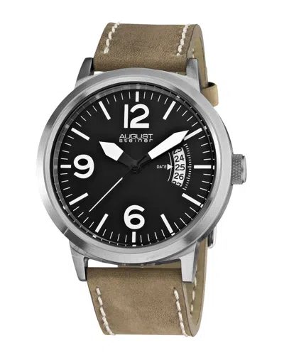 August Steiner Women's Leather Watch In Black