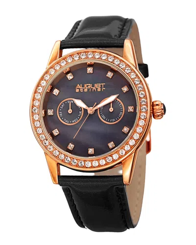 August Steiner Women's Leather Watch In Black