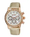 August Steiner Women's Leather Watch In Gold
