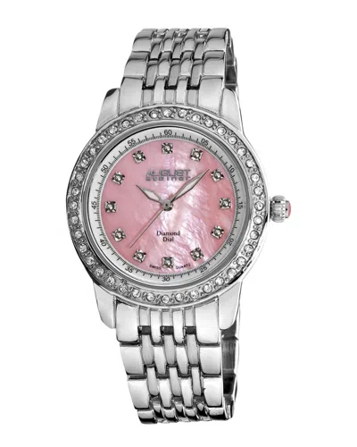 August Steiner Women's Metal Diamond Watch In Silver