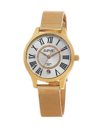 August Steiner Women's Stainless Steel Diamond Watch