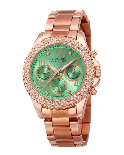 August Steiner Women's Stainless Steel Diamond Watch