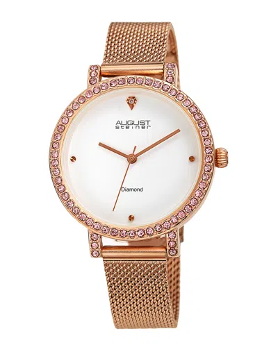 AUGUST STEINER AUGUST STEINER WOMEN'S STAINLESS STEEL DIAMOND WATCH