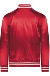 Augusta Sportswear Satin Baseball Jacket Striped Trim In Multi