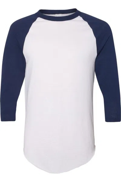 Augusta Sportswear Three-quarter Raglan Sleeve Baseball Jersey In Blue