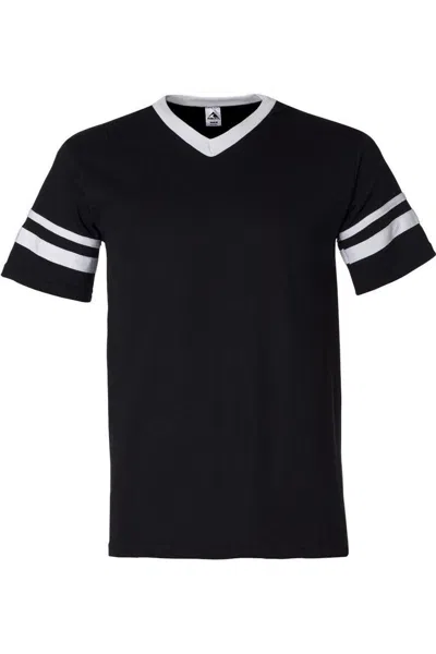 Augusta Sportswear V-neck Jersey With Striped Sleeves In Multi