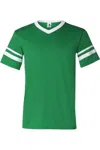 Augusta Sportswear V-neck Jersey With Striped Sleeves In Multi