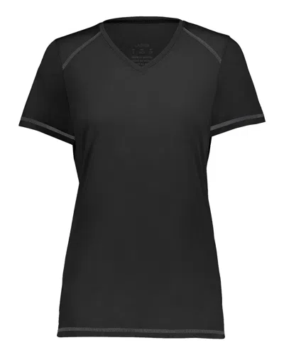Augusta Sportswear Women's Super Soft-spun Poly V-neck T-shirt In Black