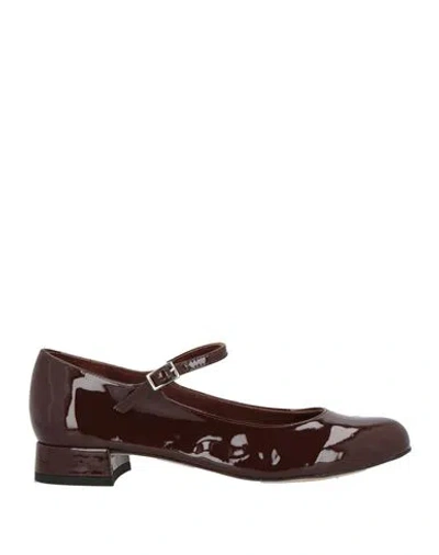 Augusta Woman Ballet Flats Chocolate Brown Size 6 Leather