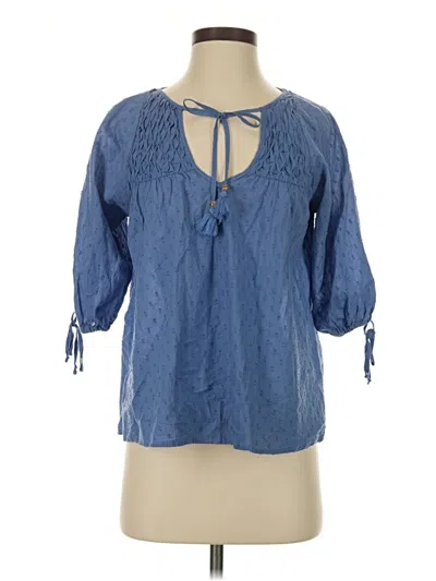 Pre-owned Auguste 3/4 Sleeve Blouse In Blue