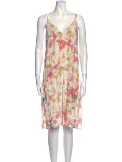 Pre-owned Auguste Printed Midi Length Dress In Multi
