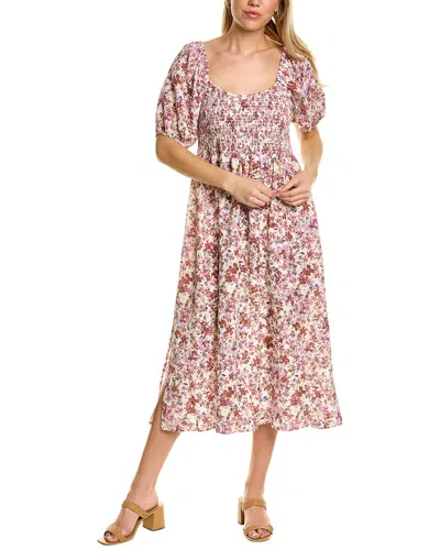 Auguste Rosemary Annastasia Linen-blend Midi Dress In Pink