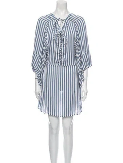 Pre-owned Auguste Striped Mini Dress In Blue