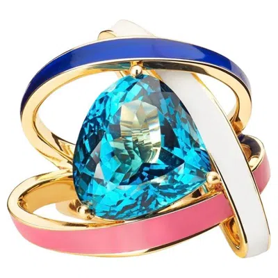 Pre-owned Augustine Jewels Aurora Statement Ring In Multi