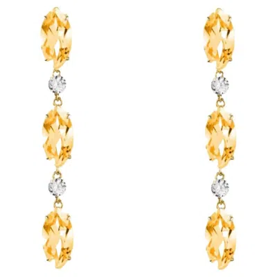 Pre-owned Augustine Jewels Citrine & White Topaz Earrings