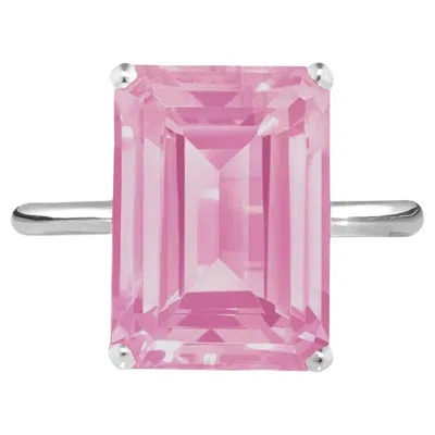 Pre-owned Augustine Jewels Sterling Silver Pink Topaz Ring