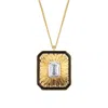 Augustine Jewels Women's Black / Gold Art Deco Diamond Gold Necklace