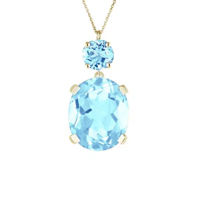 Augustine Jewels Women's Blue / Gold Yellow Gold Sky Blue Topaz Drop Necklace In Multi