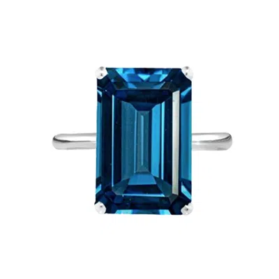 Augustine Jewels Women's Blue / Silver Sterling Silver Teal Topaz Cocktail Ring In Multi