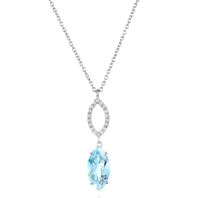 Augustine Jewels Women's Blue / White Blue Topaz & Diamond Necklace In Multi