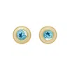 Augustine Jewels Women's Blue / White Sky Blue Topaz White Enamel Earrings Gold Vermeil