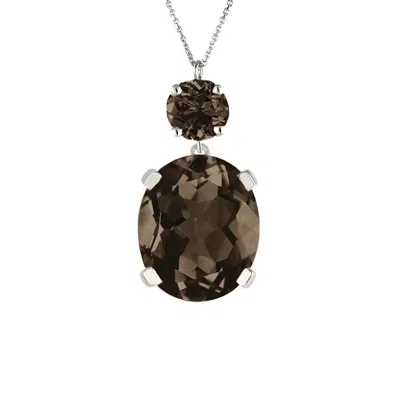 Augustine Jewels Women's Brown Smoky Quartz Drop Necklace