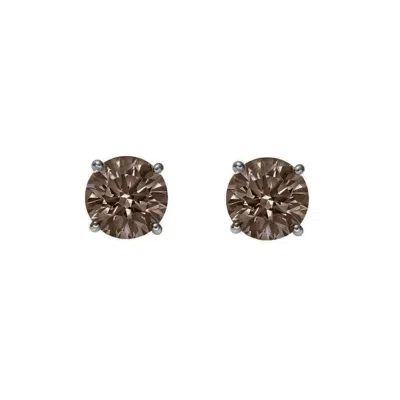 Augustine Jewels Women's Brown Smoky Quartz Small Stud Earrings