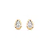 Augustine Jewels Women's Delicate Pear Shaped Gold Diamond Stud Earrings Bezel Set