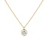Augustine Jewels Women's Delicate Round Shaped Gold Diamond Necklace Bezel Set