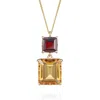 Augustine Jewels Women's Garnet & Orange Citrine Octagon Gold Pendant In Multi