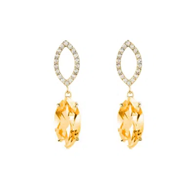 Augustine Jewels Women's Gold / Yellow Citrine & Diamond Earrings